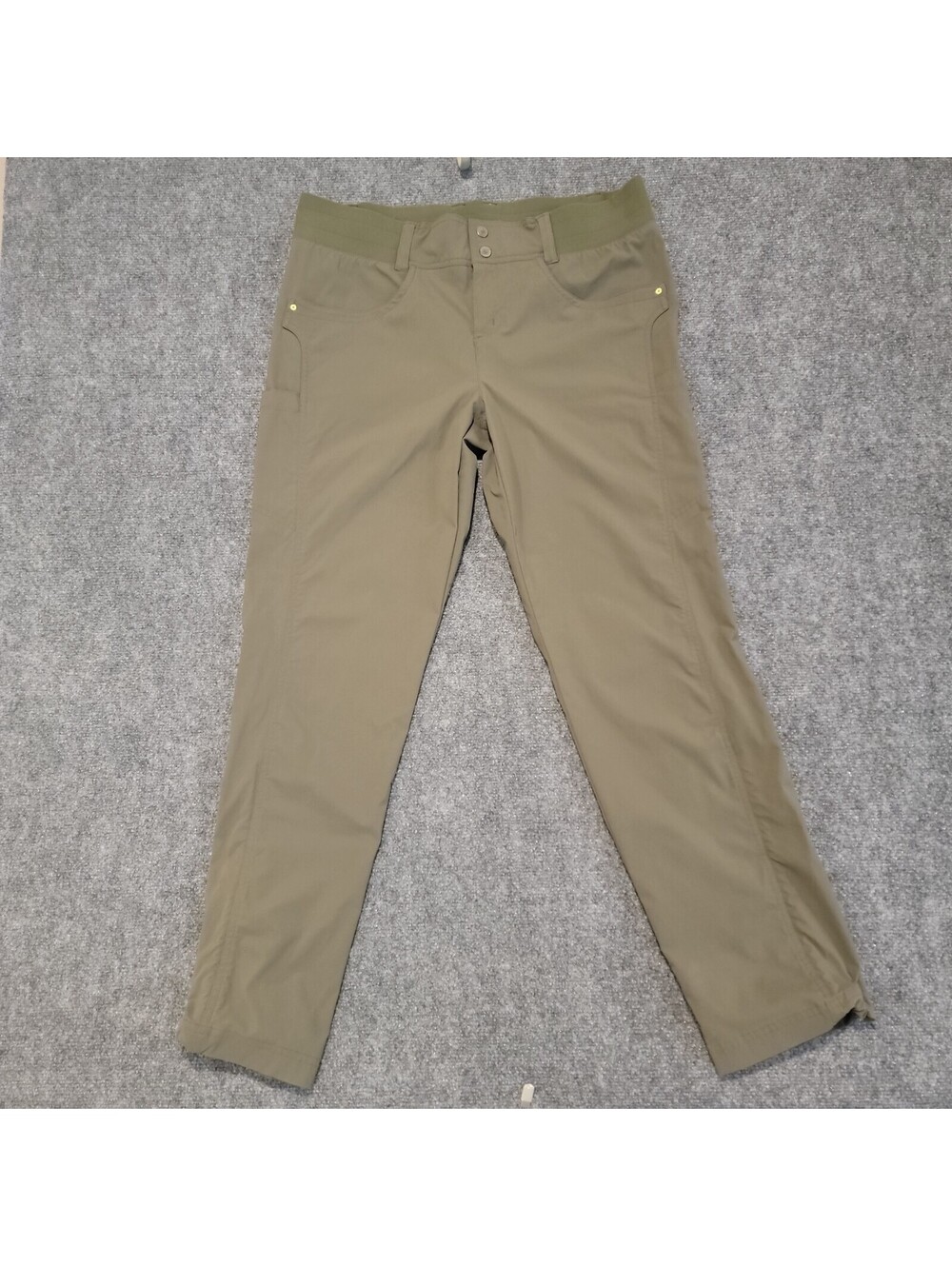Title Nine Clamber 2.0 Hiking Pants Khaki Green Stretch Cinch Hem Women's 14 453